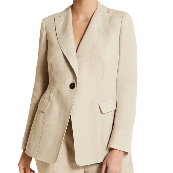 Banana Republic Other - Banana Republic Neutral Beige Linen-Blend Single-Button Blazer
